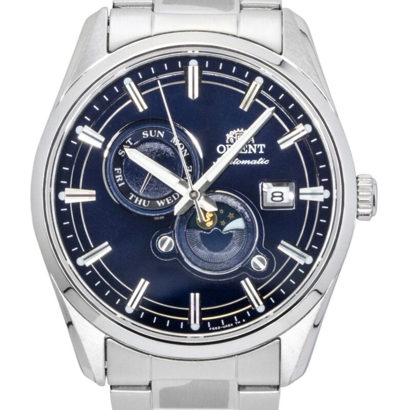 Orient Contemporary Stretto Sun And Moon Phase Navy Blue Dial Automatic RA-AK0315L Men's Watch