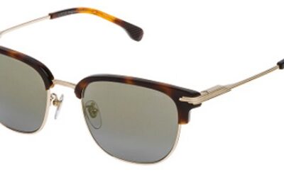 Lozza Men's RAVENNA 3 SL2280M Shiny Grey Gold Havana/Smoke Gold Mirror Sunglasses