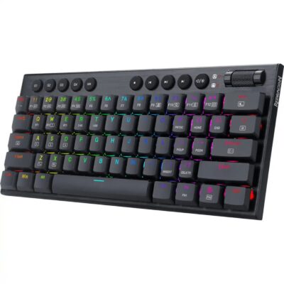 REDRAGON Horus Mini 61Key Red Switch RGB Low Profile Gaming Mechanical Keyboard - Black