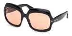 Tom Ford Women's REN FT1155 Black Dark Brown/Light Brown Sunglasses