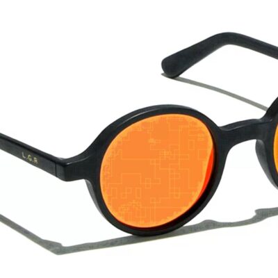 L.g.r Men's REUNION Matte Black/Red Mirror (Caliber 48) Sunglasses