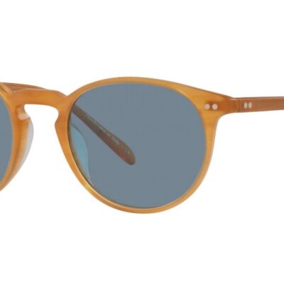 Oliver Peoples RILEY SUN 5004SU Semi-Matte Amber Tortoise/Cobalto Sunglasses