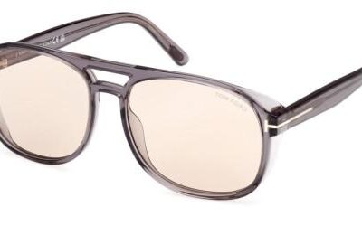 Tom Ford Men's ROSCO FT 1022 Transparent Grey/Brown Sunglasses