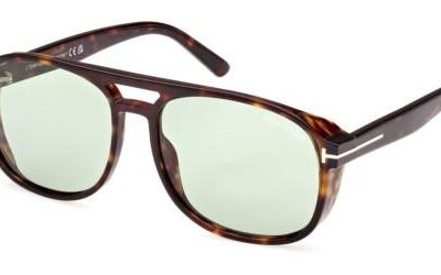 Tom Ford Men's ROSCO FT 1022 Dark Havana/Green Sunglasses