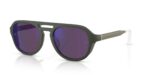 Oliver Peoples R-13 OV 5589SU Smoke Green Semi-Matte/Royal Purple Mirror Sunglasses