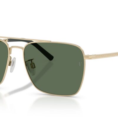 Oliver Peoples Men's R-15 OV 1362S Gold/Polarized Green G-15 Sunglasses