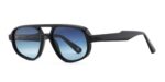 Ophy Men's SAFDIE Shiny Black/Blue Shaded Sunglasses