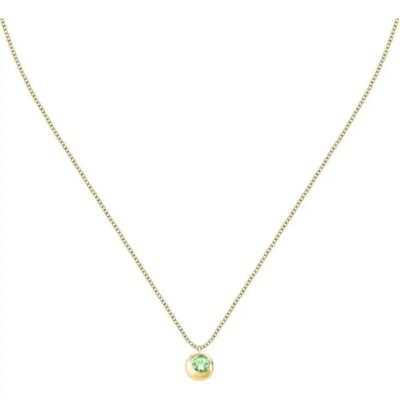 Morellato Tesori 925 Silver Gold Tone And Green Necklace SAXN05 For Women's