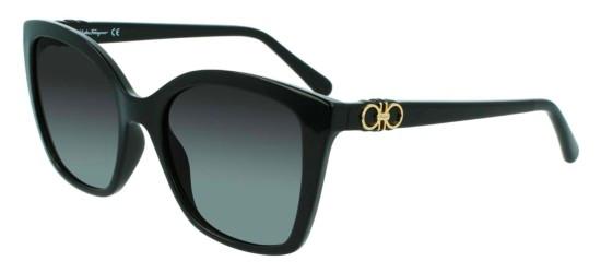 Salvatore Ferragamo Women's SF1026S Black/Grey Blue Shaded Sunglasses Salvatore Ferragamo Women's SF1026S Black/Grey Blue Shaded Sunglasses