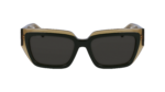 Salvatore Ferragamo Women's SF2002S Transparent Khaki/Dark Grey Sunglasses