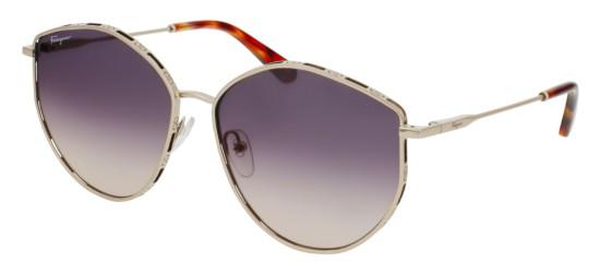 Salvatore Ferragamo Women's SF264S Rose Gold/Violet Shaded Sunglasses Salvatore Ferragamo Women's SF264S Rose Gold/Violet Shaded Sunglasses