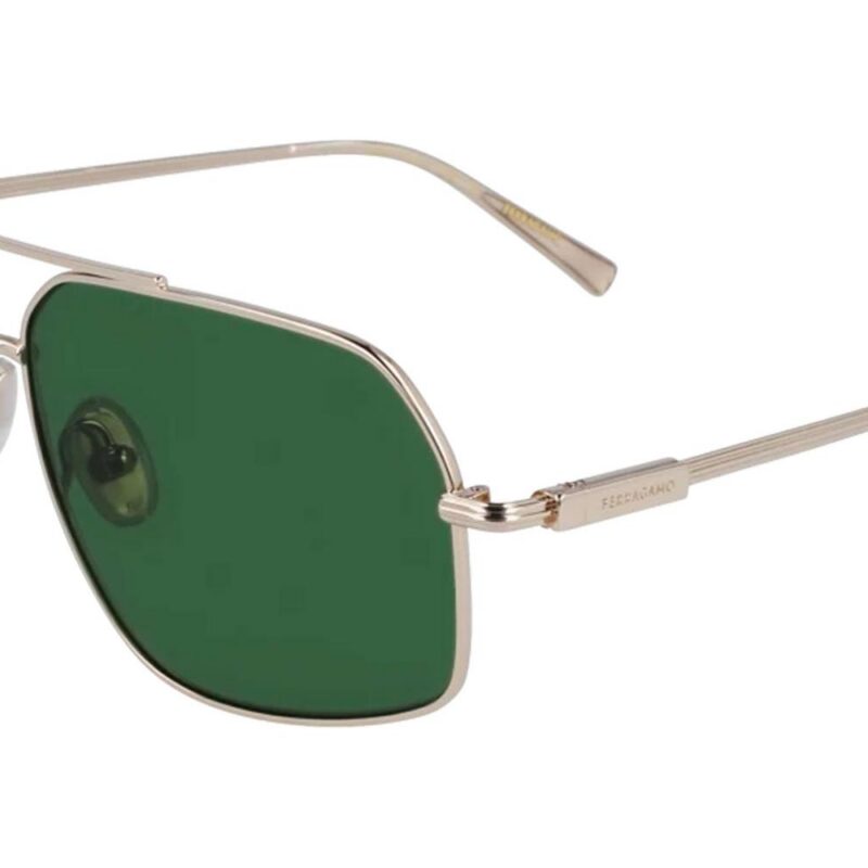 Salvatore Ferragamo Men's SF313S Light Gold/Green Sunglasses Salvatore Ferragamo Men's SF313S Light Gold/Green Sunglasses