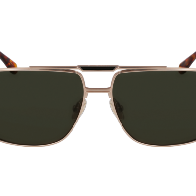 Salvatore Ferragamo Men's SF318S Shiny Gold/Light Brown Sunglasses