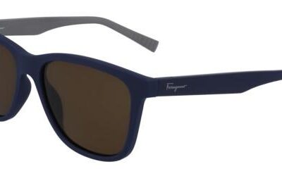 Salvatore Ferragamo Men's SF998S Matte Blue/Grey Brown Sunglasses
