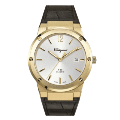 Ferragamo Men's F-80 Classic 42mm Gold-Tone Watch (SFDT00419)