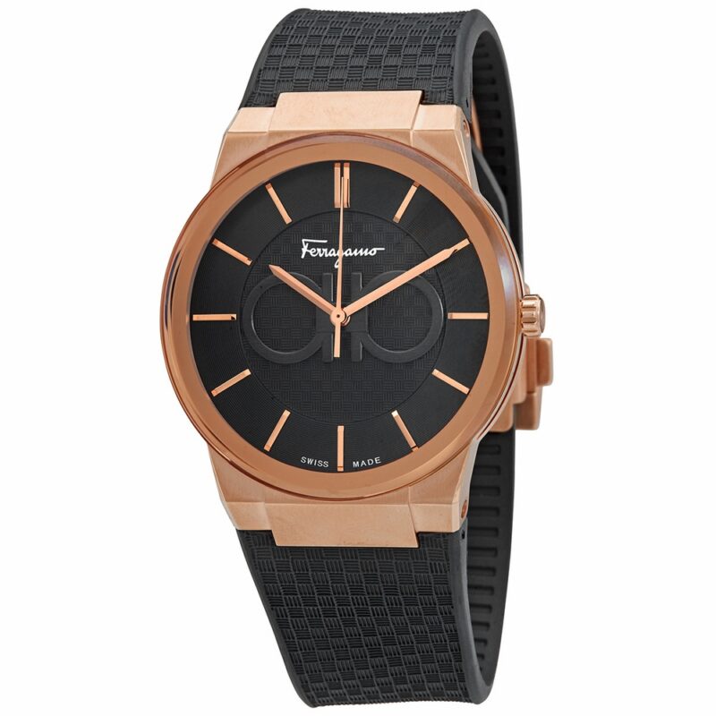 Ferragamo Men's Gancini 42mm Rose Gold-Tone Watch (SFHP00420) Ferragamo Men's Gancini 42mm Rose Gold-Tone Watch (SFHP00420)