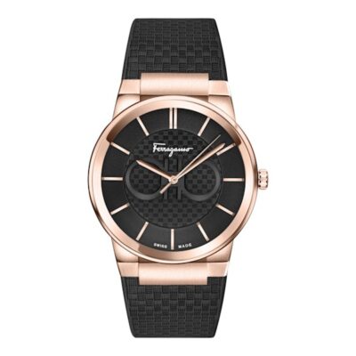 Ferragamo Men's Gancini 42mm Rose Gold-Tone Watch (SFHP01324)