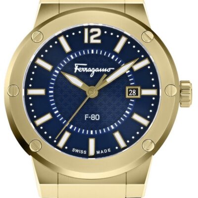 Ferragamo Men's F-80 43mm Gold-Tone Watch (SFHY02822)