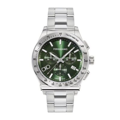 Ferragamo Men's Gancini Chronograph 42mm Stainless Steel Watch (SFKZ00423)