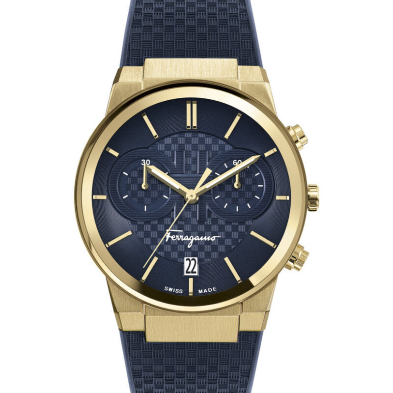 Ferragamo Men's Chronograph 42mm Gold-Tone Watch (SFME00221)