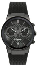 Ferragamo Men's 42mm Black PVD Chronograph Watch (SFME00621)