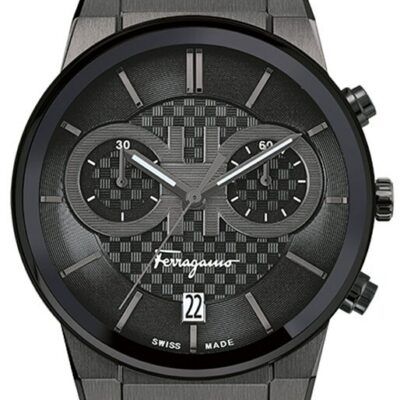 Ferragamo Men's 42mm Black PVD Chronograph Watch (SFME00621)