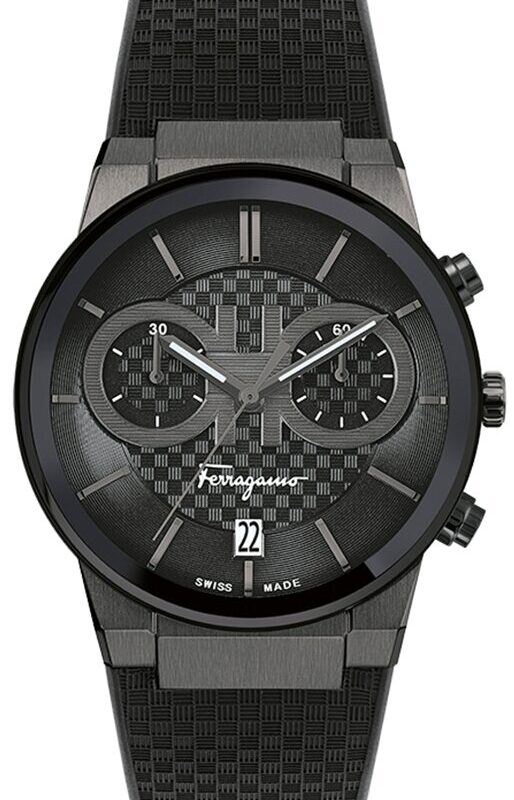 Ferragamo Men's 42mm Black PVD Chronograph Watch (SFME00621)