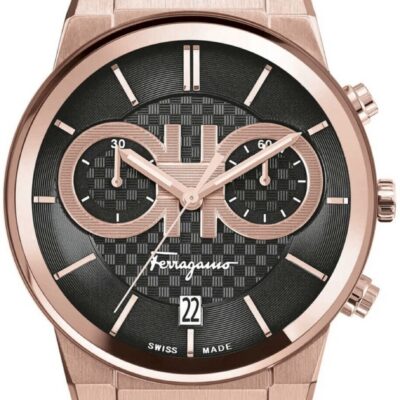 Ferragamo Men's 42mm Rose Gold-Plated Chronograph Watch (SFME00721)