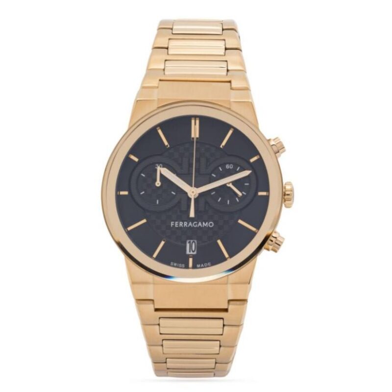Ferragamo Men's 42mm Gold-Plated Chronograph Watch (SFME01323)