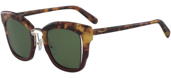 Salvatore Ferragamo Women's SF 886S Red Havana/Green Sunglasses Salvatore Ferragamo Women's SF 886S Red Havana/Green Sunglasses