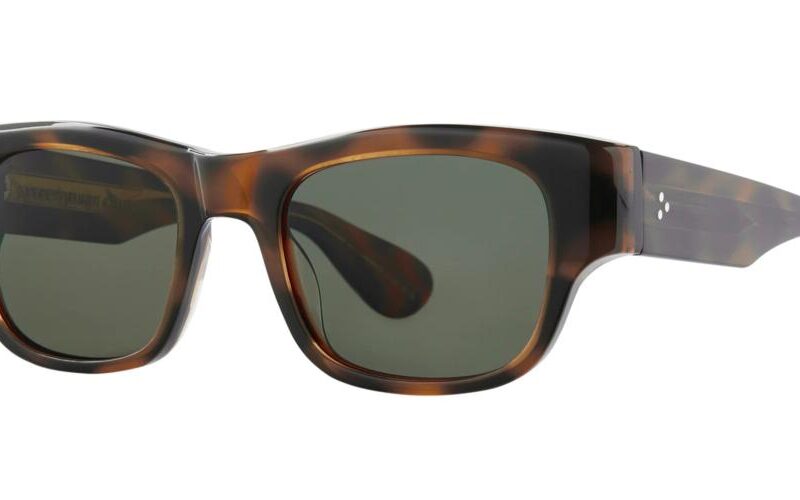 Garrett Leight Men's SHASTA SUN Spotted Brown Shell/Pure G15 Polar Sunglasses