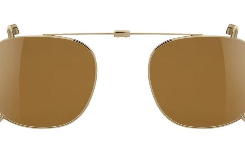 Garrett Leight SHERWOOD CLIP Clip On - Antique Gold/Oak Eyeglasses
