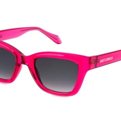 Just Cavalli Unisex SJC148 Shiny Transparent Fuchsia/Grey Sunglasses