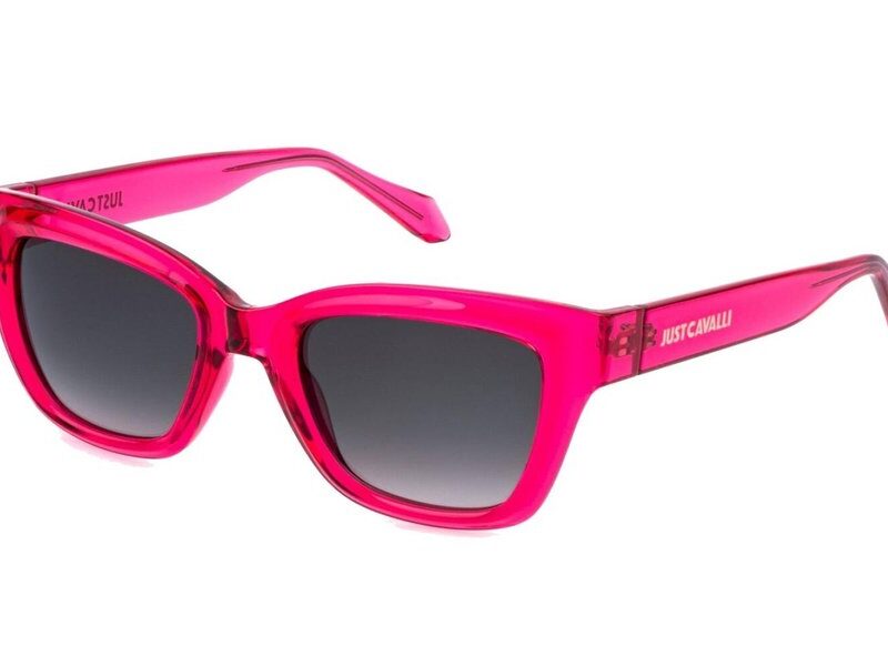 Just Cavalli Unisex SJC148 Shiny Transparent Fuchsia/Grey Sunglasses Just Cavalli Unisex SJC148 Shiny Transparent Fuchsia/Grey Sunglasses