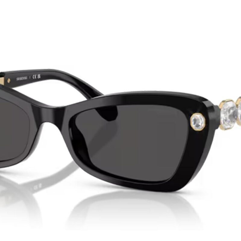 Swarovski Women's SK6033 Black/Dark Grey Sunglasses