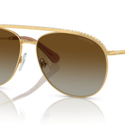 Swarovski Women's SK7005 Gold/Shaded Polar Brown Sunglasses