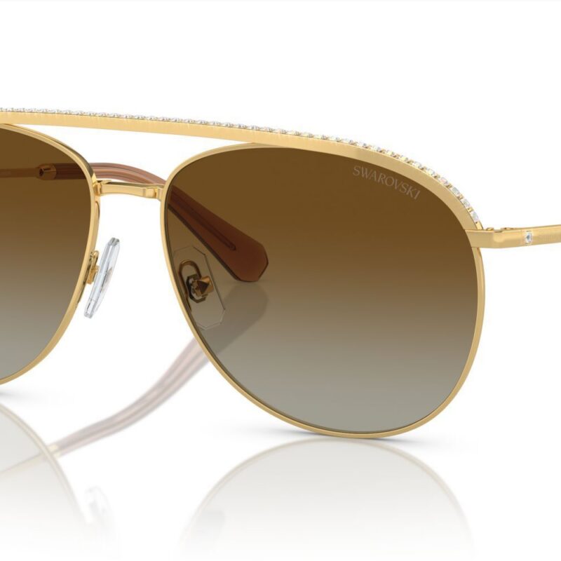 Swarovski Women's SK7005 Gold/Shaded Polar Brown Sunglasses