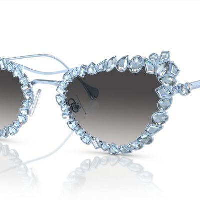 Swarovski Women's SK 7011 Blue Swarovski/Grey Shaded Sunglasses