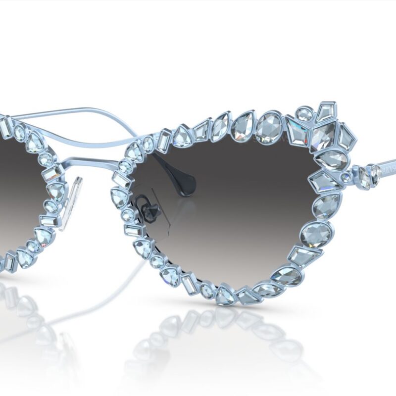 Swarovski Women's SK 7011 Blue Swarovski/Grey Shaded Sunglasses
