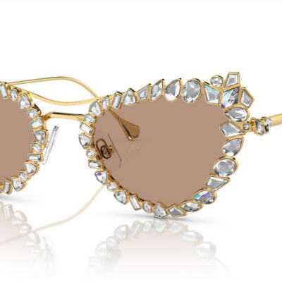 Swarovski Women's SK 7011 Gold Swarovski/Brown Sunglasses