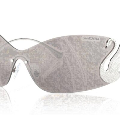 Swarovski Women's SK 7020 Silver/Light Grey Silver Mirror Sunglasses