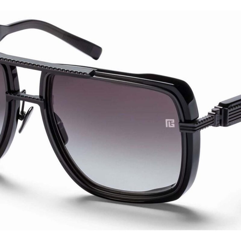 Balmain Men's SOLDIER Black Crystal - Matte Black / Dark Grey To Light Grey - Ar 0 Sunglasses