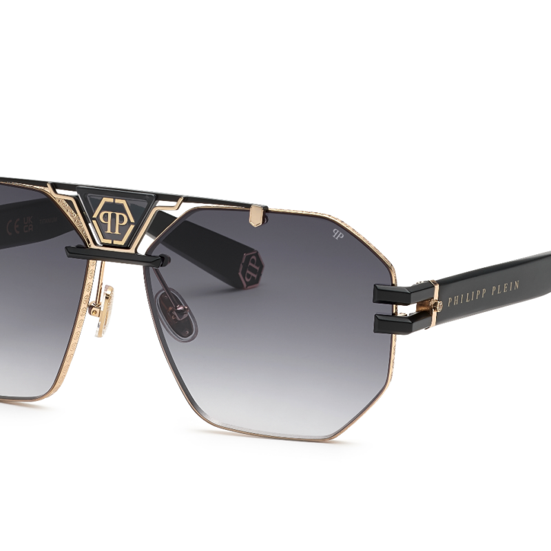 Philipp Plein Men's SPP077M Rose Gold - Black/Smoke Sunglasses
