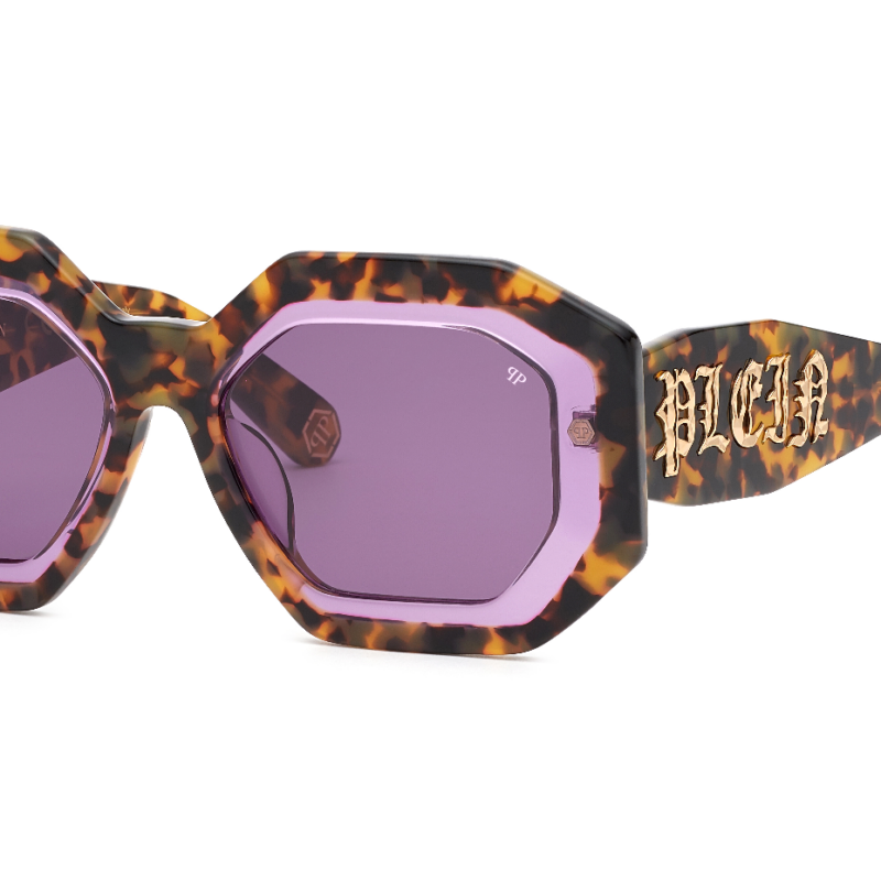 Philipp Plein Men's SPP098M Havana/Violet Sunglasses