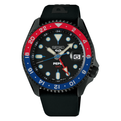 Seiko 5 Sports GMT Men's Pepsi Black Watch (SSK047K1)