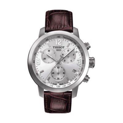 Tissot PRS 200 Chronograph Men's 42mm White Dial Leather Watch (T055.417.16.037.00)