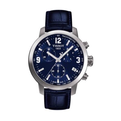 Tissot PRS 200 Chronograph Men's 42mm Blue Leather Watch (T055.417.16.047.00)