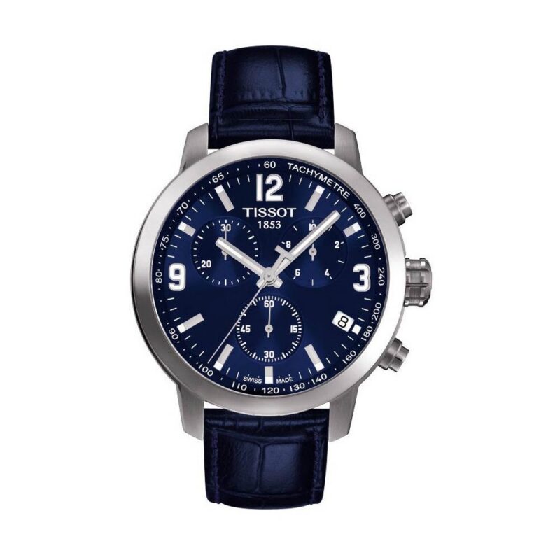 Tissot PRS 200 Chronograph Men's 42mm Blue Leather Watch (T055.417.16.047.00)
