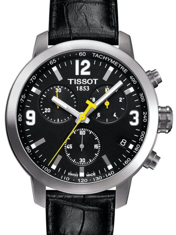 Tissot PRS 200 Chronograph Men's 42mm Black Leather Watch (T055.417.16.057.00)