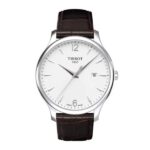 Tissot Tradition Men's 43mm White Dial Leather Watch (T063.610.16.037.00)